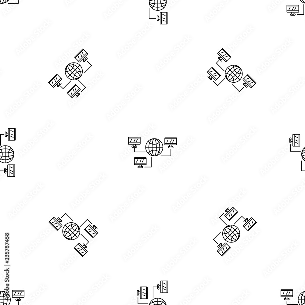 Poster global web network pattern seamless vector repeat geometric for any web design
