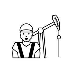 oil excavation drill industry with worker character