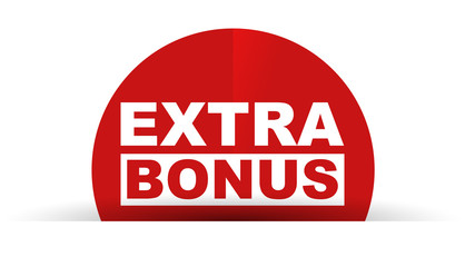 red vector banner extra bonus