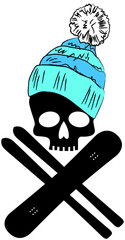 Ski snowboard skull wintersport