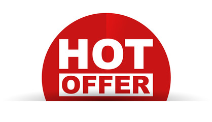 red vector banner hot offer