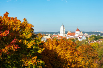 Old Town Behind Autumn Leaves - Vilnius, Lithuania