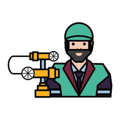 pipeline petroleum with worker character