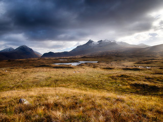 Late afternoon light on the Black Cuillin mountains, Isle of Skye, Scotland