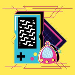 set video game hand of nineties retro