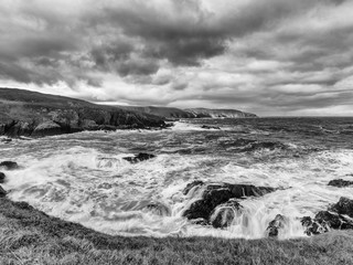 Wave action off the North Sea, near Swordly, North Coast of Scotland