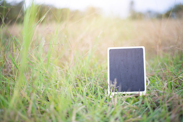 Mini blackboard On the countryside.