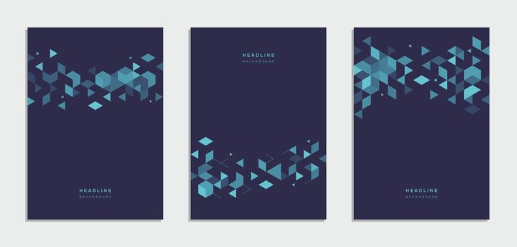Abstract geometric technological brochure, flyer, background.