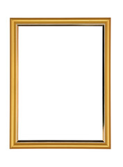Obraz premium Antique wooden and golden photo frame on an isolated white background