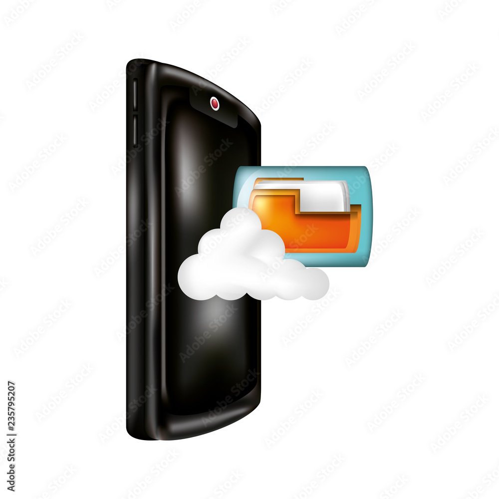 Poster smartphone with cloud computing and folder