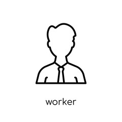 Worker icon. Trendy modern flat linear vector Worker icon on white background from thin line Business and analytics collection