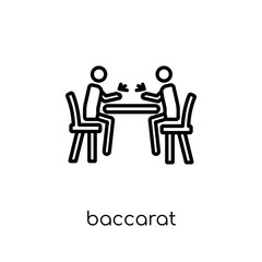 Baccarat icon. Trendy modern flat linear vector Baccarat icon on white background from thin line Activity and Hobbies collection