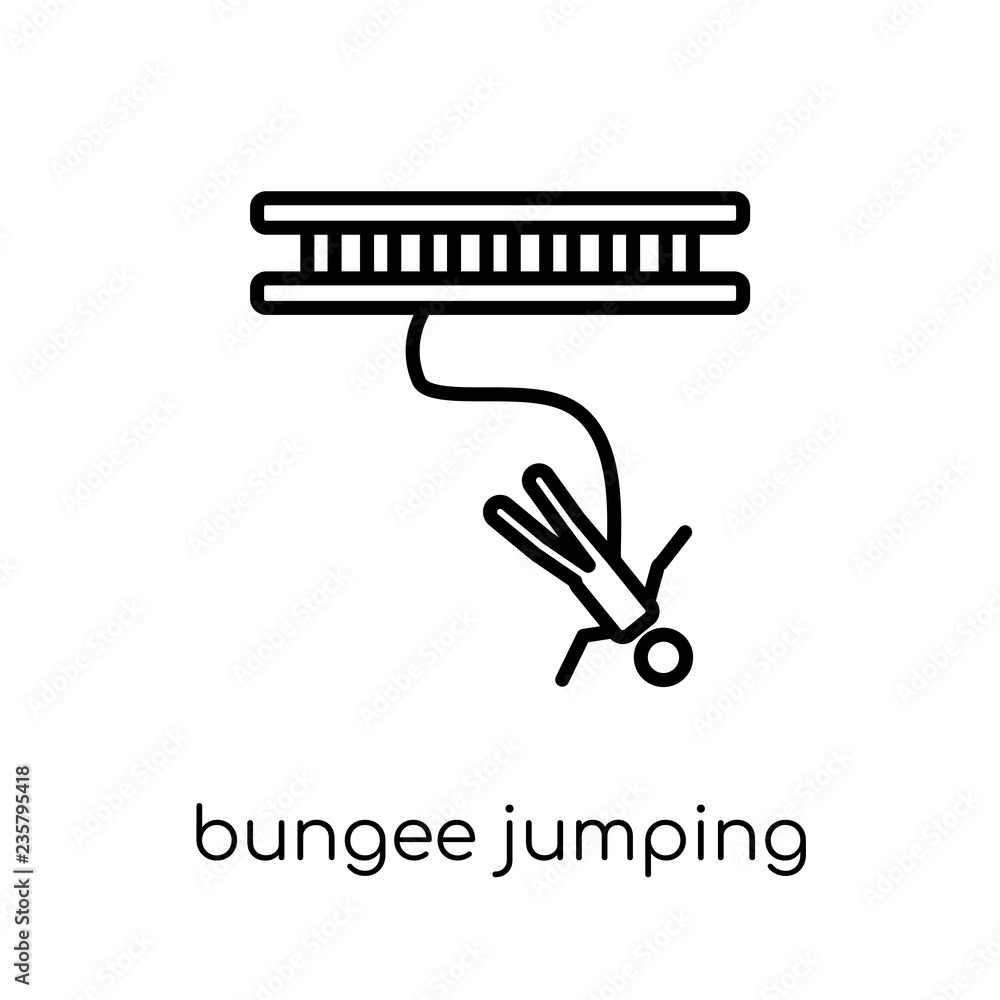 Poster bungee jumping icon. trendy modern flat linear vector bungee jumping icon on white background from t