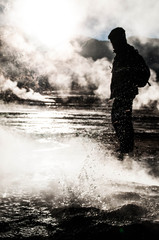 Fototapeta premium man on the smoke