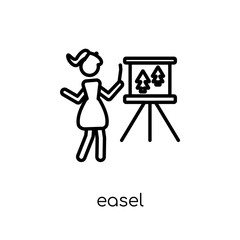 Easel icon. Trendy modern flat linear vector Easel icon on white background from thin line Activity and Hobbies collection