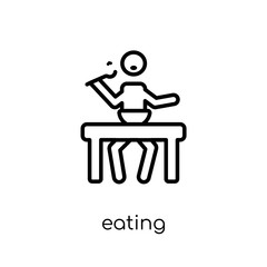 Eating icon. Trendy modern flat linear vector Eating icon on white background from thin line Activity and Hobbies collection