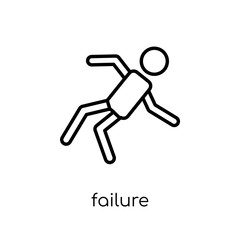 Failure icon. Trendy modern flat linear vector Failure icon on white background from thin line Activity and Hobbies collection