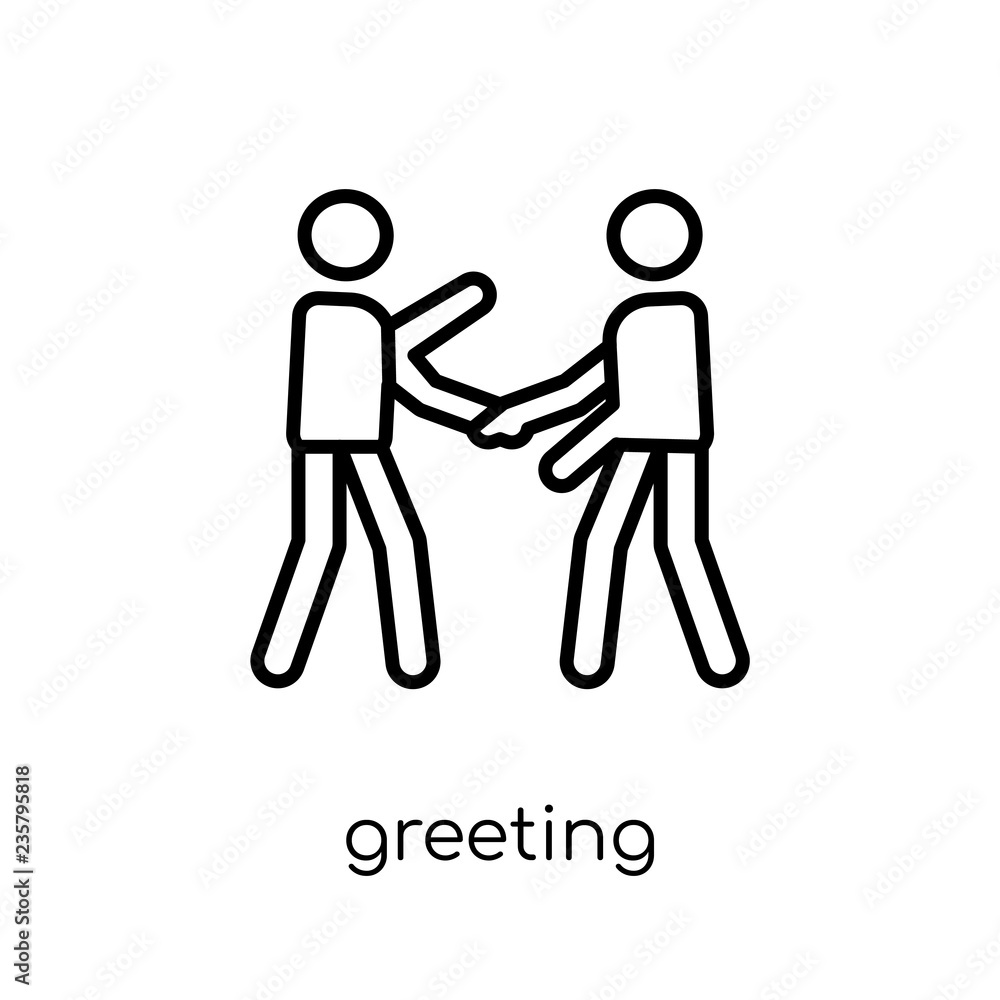 Poster greeting icon. trendy modern flat linear vector greeting icon on white background from thin line act