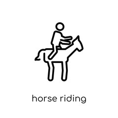 Horse riding icon. Trendy modern flat linear vector Horse riding icon on white background from thin line Activity and Hobbies collection