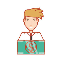businessman elegant with bill dollar money