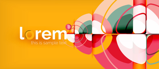 Obraz premium Circles and triangles geometric abstract background. Trendy abstract layout template for business or technology presentation or web brochure cover, wallpaper