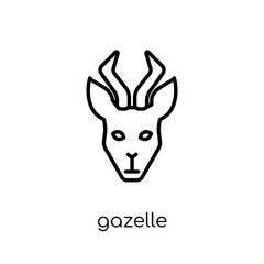 Gazelle icon. Trendy modern flat linear vector Gazelle icon on white background from thin line animals collection