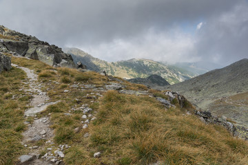 Landscape from Hiking Route to climbing a Musala peak, Rila mountain, Bulgaria