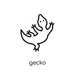 Gecko icon. Trendy modern flat linear vector Gecko icon on white background from thin line animals collection