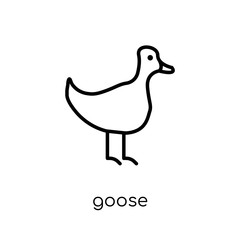 Goose icon. Trendy modern flat linear vector Goose icon on white background from thin line animals collection