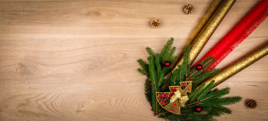 Christmas preparation. Gift card with space for text