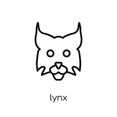 Lynx icon. Trendy modern flat linear vector Lynx icon on white background from thin line animals collection