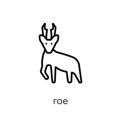 Roe icon. Trendy modern flat linear vector Roe icon on white background from thin line animals collection