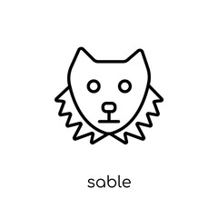 Sable icon. Trendy modern flat linear vector Sable icon on white background from thin line animals collection