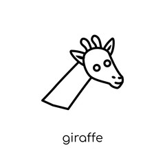 Giraffe icon. Trendy modern flat linear vector Giraffe icon on white background from thin line animals collection