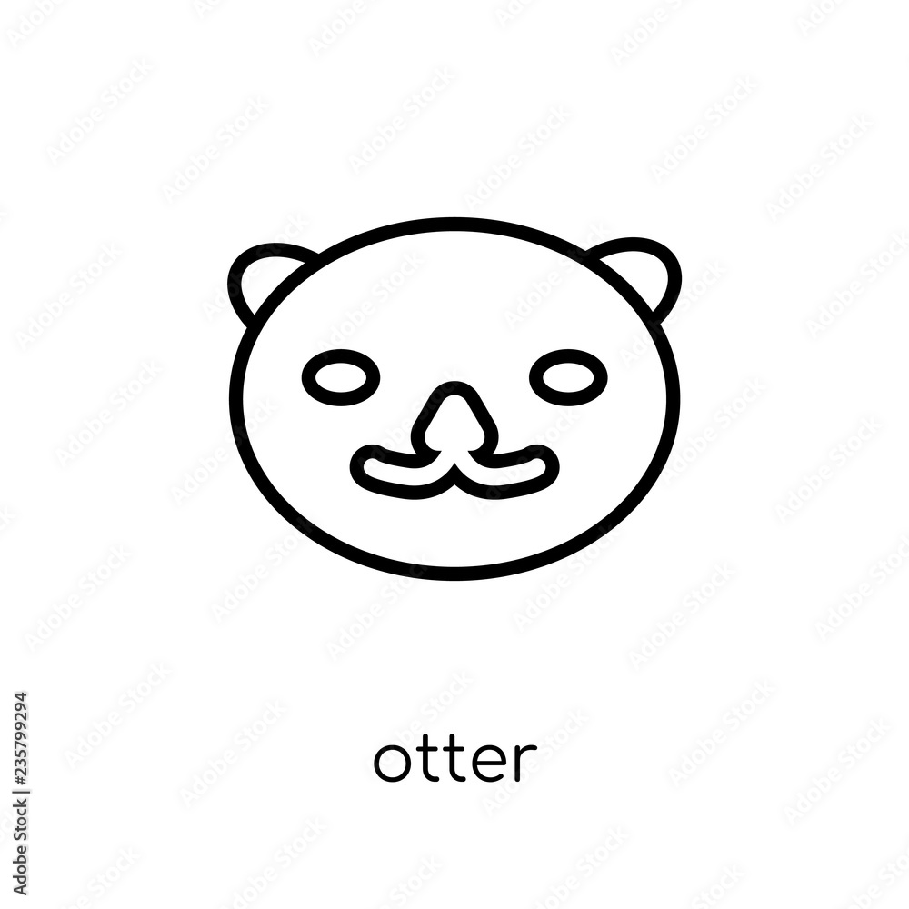 Poster otter icon. trendy modern flat linear vector otter icon on white background from thin line animals c