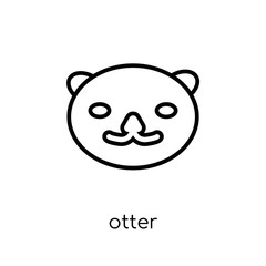 Otter icon. Trendy modern flat linear vector Otter icon on white background from thin line animals collection