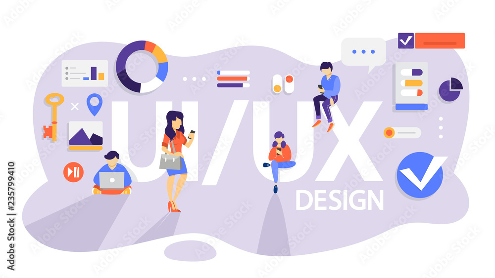 Poster ux ui design. app interface improvement for user