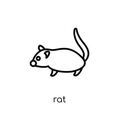 Rat icon. Trendy modern flat linear vector Rat icon on white background from thin line animals collection