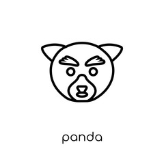 Red panda icon. Trendy modern flat linear vector Red panda icon on white background from thin line animals collection