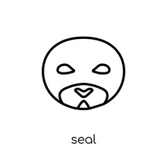 Seal icon. Trendy modern flat linear vector Seal icon on white background from thin line animals collection