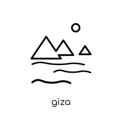 Giza icon. Trendy modern flat linear vector Giza icon on white background from thin line Architecture and Travel collection