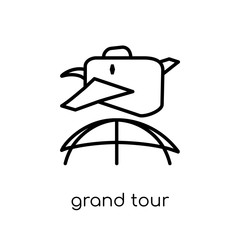 grand tour icon. Trendy modern flat linear vector grand tour icon on white background from thin line Architecture and Travel collection