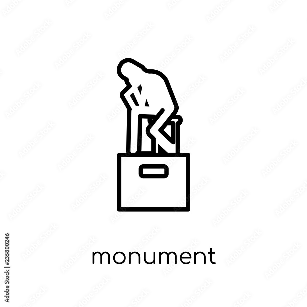 Poster monument icon. trendy modern flat linear vector monument icon on white background from thin line arc
