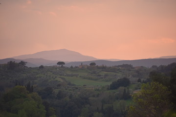sunset in the mountains