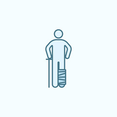 Broken leg field outline icon. Element of medicine physiotherapy of legs icon. Thin line icon for website design and development, app development. Premium icon