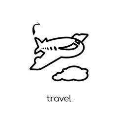 Travel icon. Trendy modern flat linear vector Travel icon on white background from thin line Architecture and Travel collection