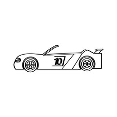 Isolated racing car icon. Side view. Vector illustration design