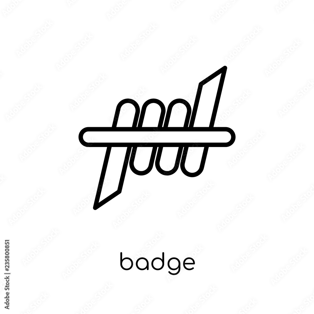 Poster badge icon. trendy modern flat linear vector badge icon on white background from thin line army coll