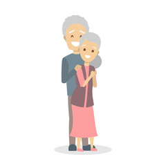 Old couple. Cute elderly character happy together