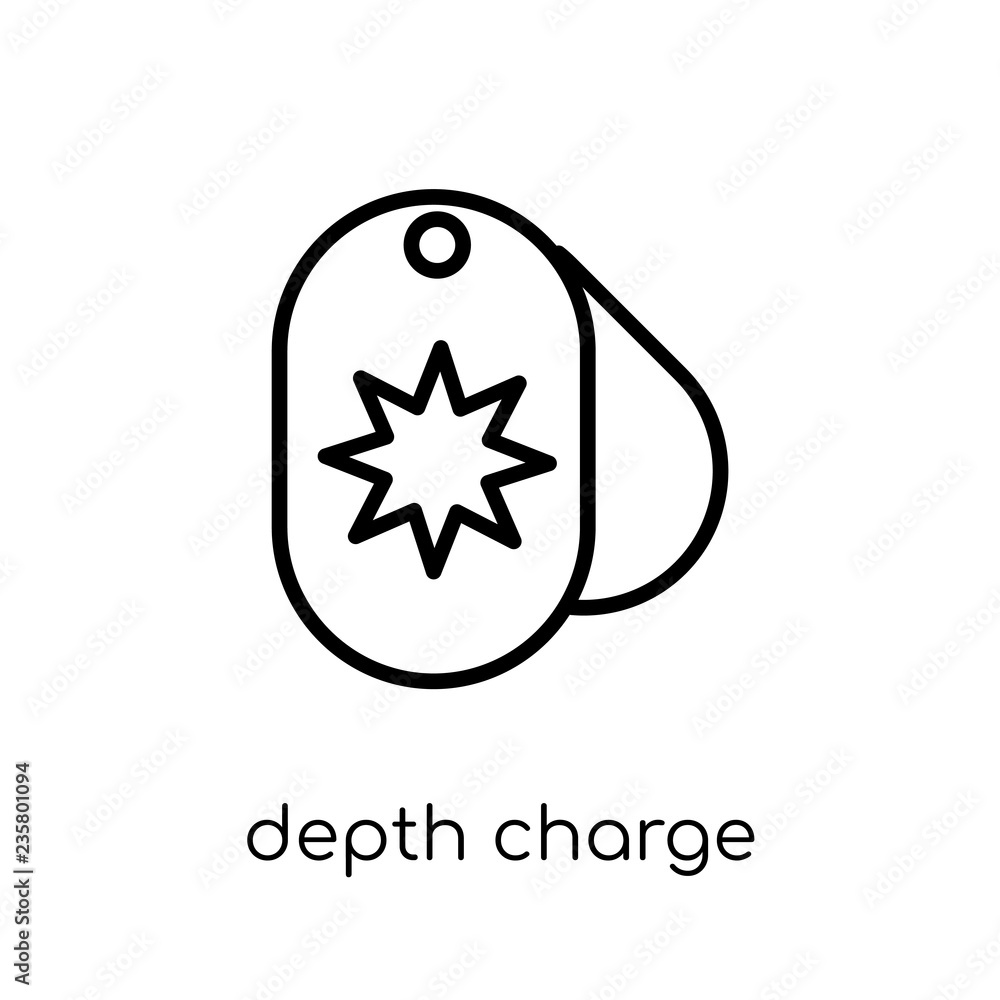 Poster depth charge icon. trendy modern flat linear vector depth charge icon on white background from thin 